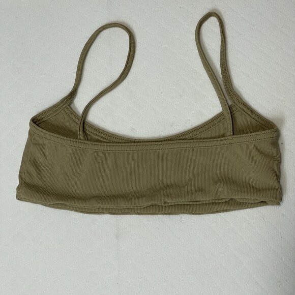 Oh Polly Scoop Neck Ribbed Bikini Top in Khaki Green size Medium - Picture 6 of 6